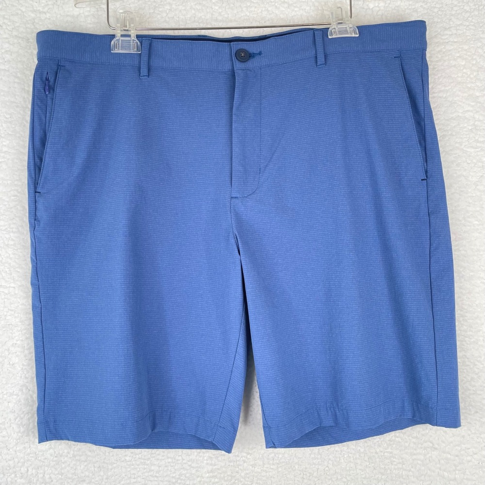 Tommy Bahama Boracay Performance Shorts Mens 40 Blue Textured Grid ST889700